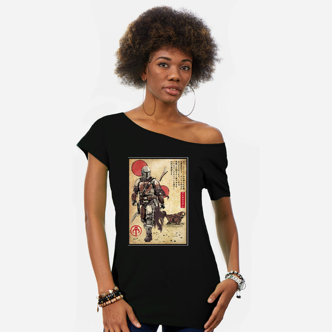 The Way Of Bounty Hunter-Womens-Off Shoulder-Tee-DrMonekers