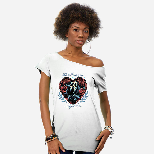 Following Anywhere-Womens-Off Shoulder-Tee-glitchygorilla