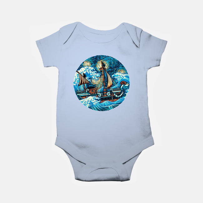 Pirate Waves-Baby-Basic-Onesie-glitchygorilla