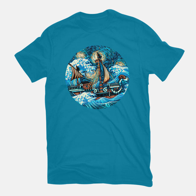 Pirate Waves-Mens-Heavyweight-Tee-glitchygorilla