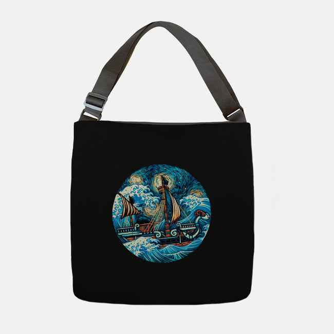 Pirate Waves-None-Adjustable Tote-Bag-glitchygorilla
