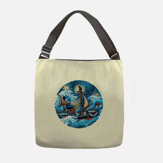 Pirate Waves-None-Adjustable Tote-Bag-glitchygorilla
