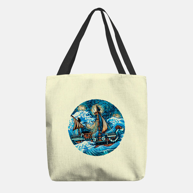 Pirate Waves-None-Basic Tote-Bag-glitchygorilla