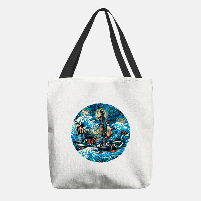 Pirate Waves-None-Basic Tote-Bag-glitchygorilla