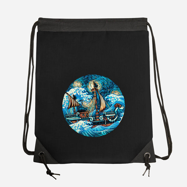 Pirate Waves-None-Drawstring-Bag-glitchygorilla