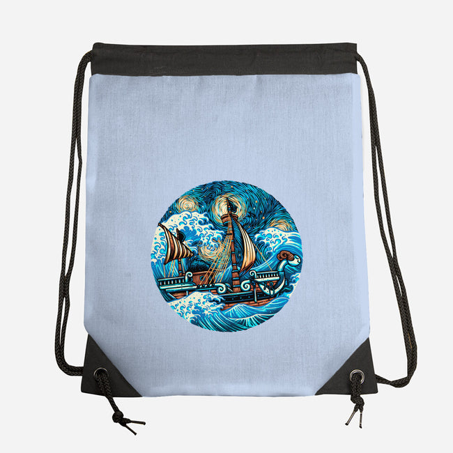 Pirate Waves-None-Drawstring-Bag-glitchygorilla
