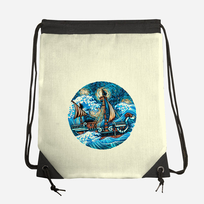Pirate Waves-None-Drawstring-Bag-glitchygorilla