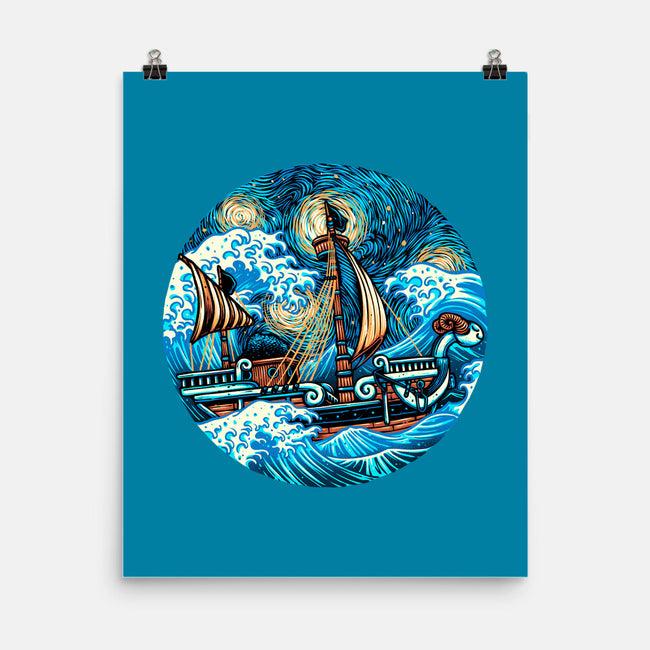 Pirate Waves-None-Matte-Poster-glitchygorilla