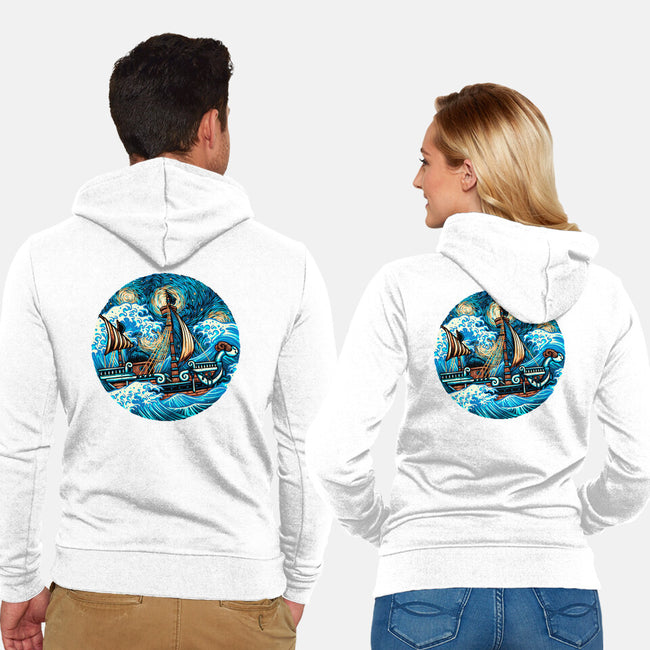 Pirate Waves-Unisex-Zip-Up-Sweatshirt-glitchygorilla