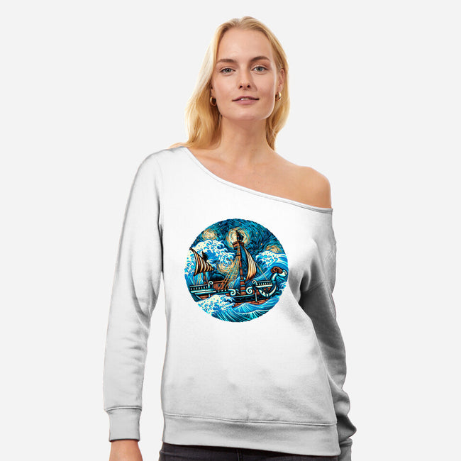 Pirate Waves-Womens-Off Shoulder-Sweatshirt-glitchygorilla