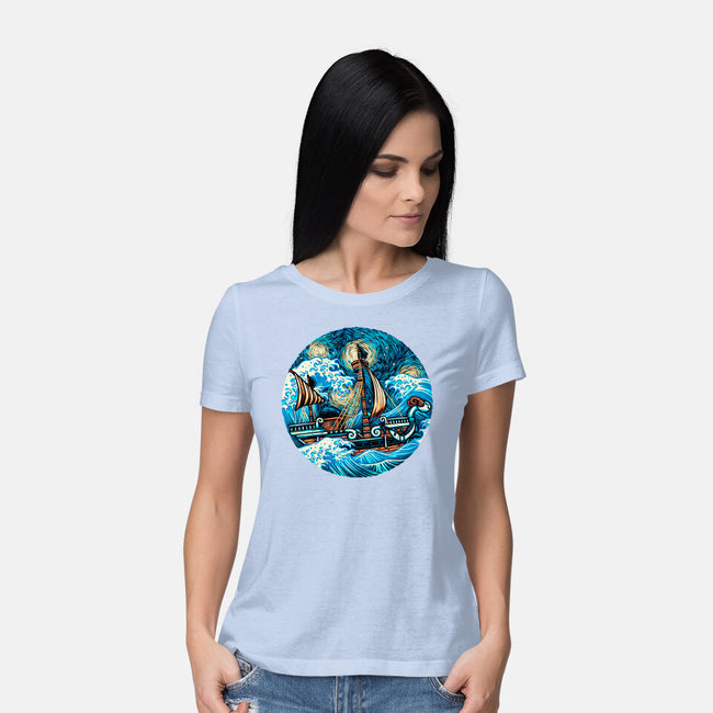 Pirate Waves-Womens-Basic-Tee-glitchygorilla