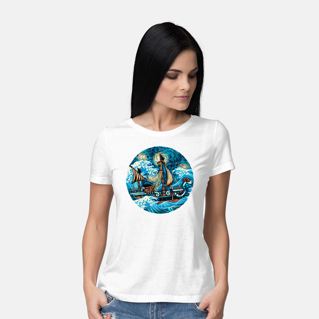 Pirate Waves-Womens-Basic-Tee-glitchygorilla