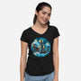 Pirate Waves-Womens-V-Neck-Tee-glitchygorilla