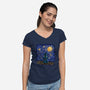 Mega Night-Womens-V-Neck-Tee-nickzzarto