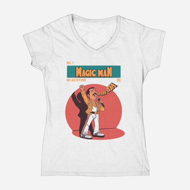 The Magic Man-Womens-V-Neck-Tee-P1yu5h