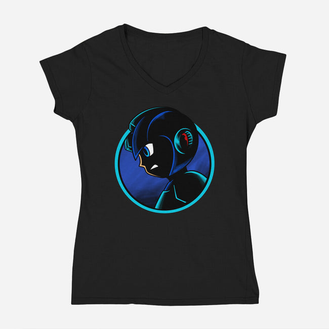 Shadow Cyborg-Womens-V-Neck-Tee-spoilerinc