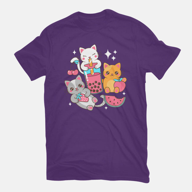 Boba Tea Kittens-Womens-Basic-Tee-robyriker