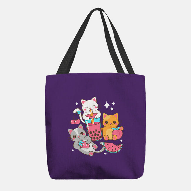 Boba Tea Kittens-None-Basic Tote-Bag-robyriker