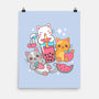 Boba Tea Kittens-None-Matte-Poster-robyriker