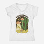 Cosmic Cowboy-Womens-V-Neck-Tee-robyriker