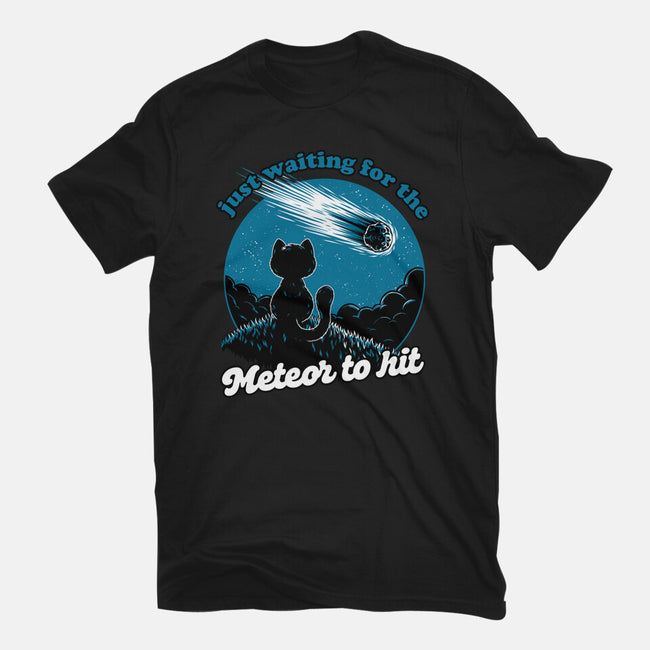 Cat Waiting The Meteor-Womens-Fitted-Tee-Studio Mootant