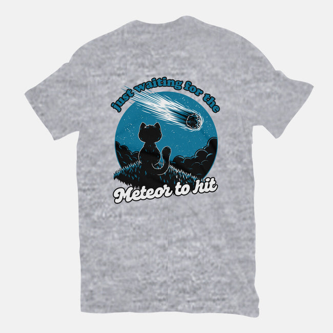 Cat Waiting The Meteor-Mens-Basic-Tee-Studio Mootant