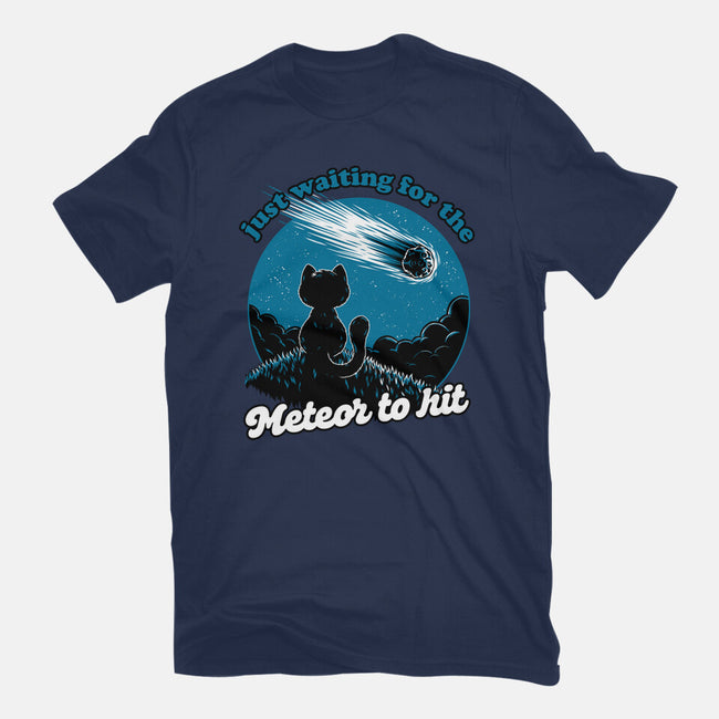 Cat Waiting The Meteor-Mens-Premium-Tee-Studio Mootant