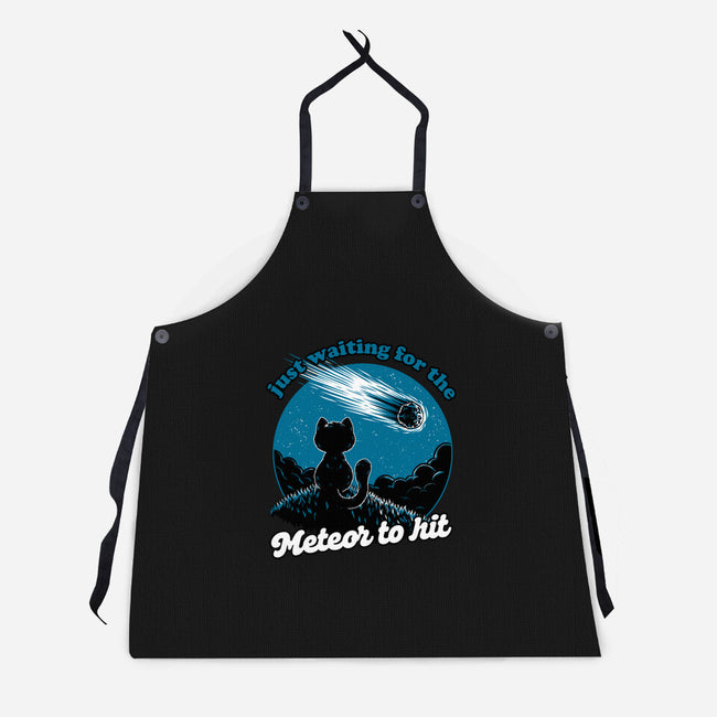 Cat Waiting The Meteor-Unisex-Kitchen-Apron-Studio Mootant