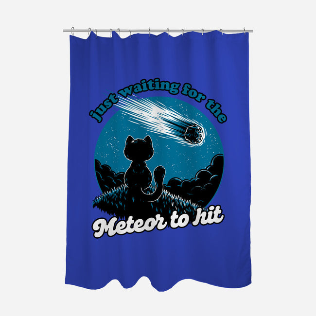 Cat Waiting The Meteor-None-Polyester-Shower Curtain-Studio Mootant