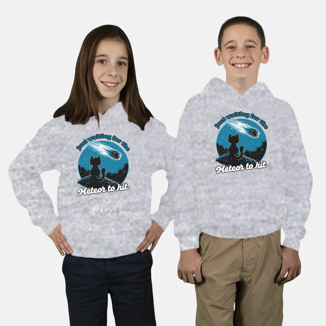 Cat Waiting The Meteor-Youth-Pullover-Sweatshirt-Studio Mootant