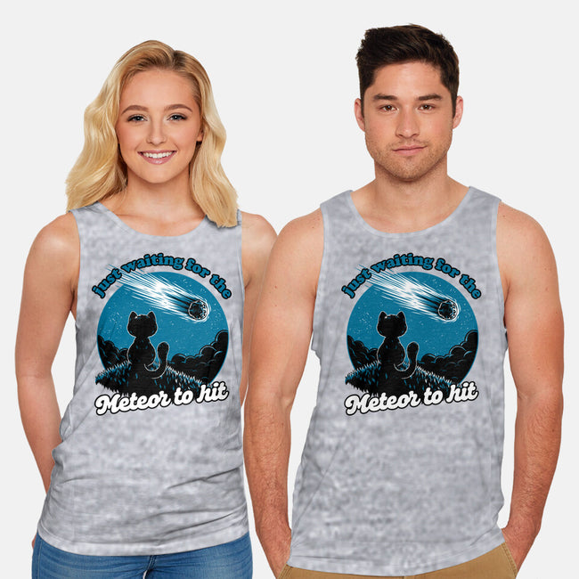 Cat Waiting The Meteor-Unisex-Basic-Tank-Studio Mootant