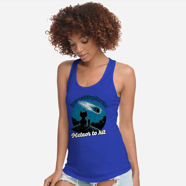 Cat Waiting The Meteor-Womens-Racerback-Tank-Studio Mootant