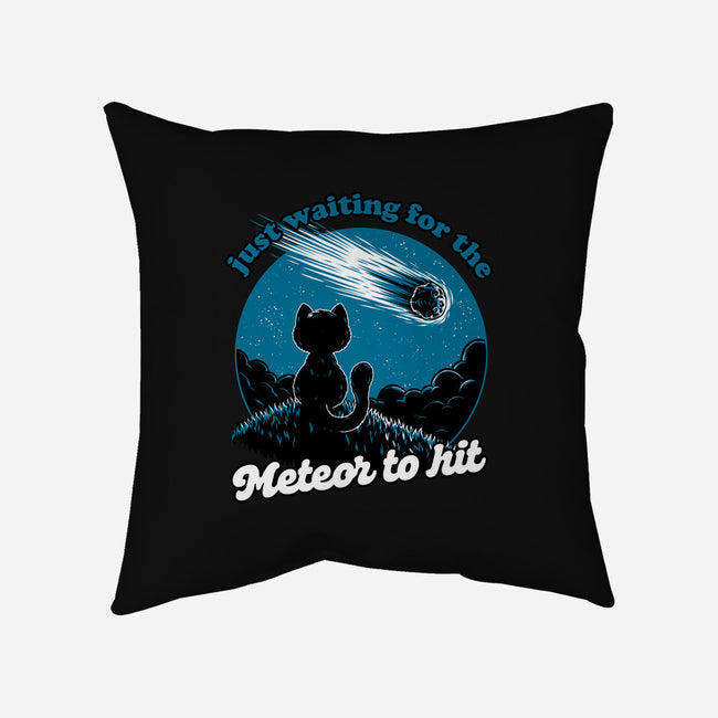 Cat Waiting The Meteor-None-Removable Cover w Insert-Throw Pillow-Studio Mootant