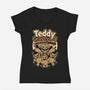 Teddy Graveyard Snack-Womens-V-Neck-Tee-Studio Mootant