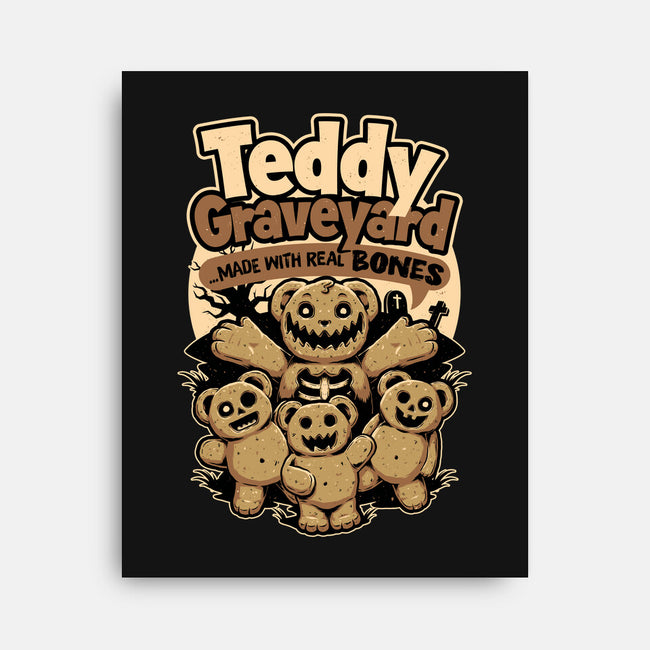 Teddy Graveyard Snack-None-Stretched-Canvas-Studio Mootant