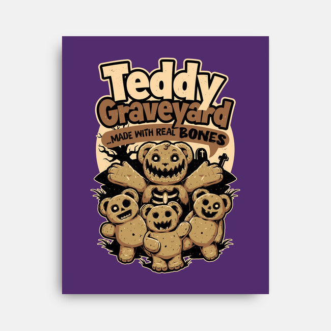 Teddy Graveyard Snack-None-Stretched-Canvas-Studio Mootant