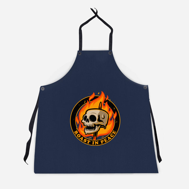 Marshmallow Skull Fire-Unisex-Kitchen-Apron-Studio Mootant