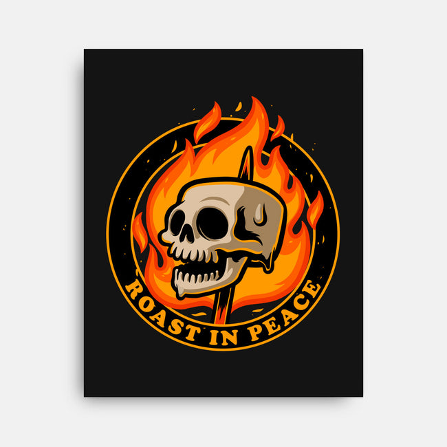 Marshmallow Skull Fire-None-Stretched-Canvas-Studio Mootant