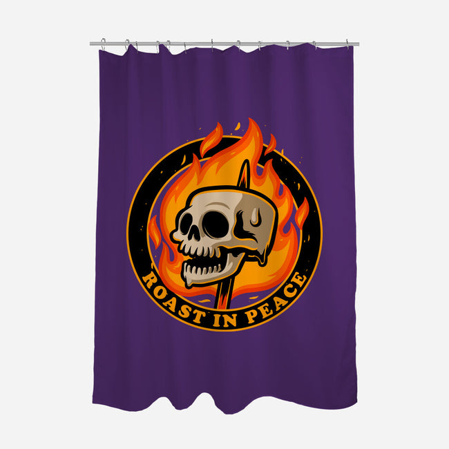 Marshmallow Skull Fire-None-Polyester-Shower Curtain-Studio Mootant