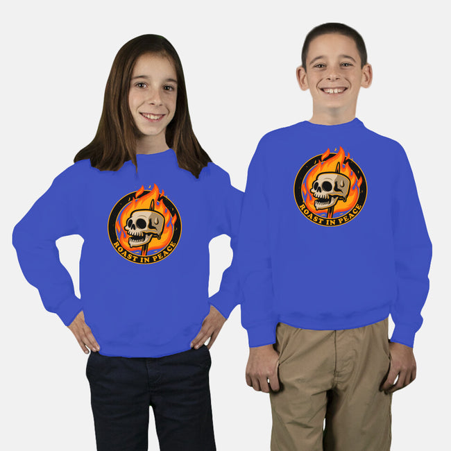 Marshmallow Skull Fire-Youth-Crew Neck-Sweatshirt-Studio Mootant