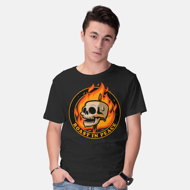 Marshmallow Skull Fire-Mens-Basic-Tee-Studio Mootant