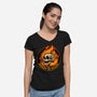 Marshmallow Skull Fire-Womens-V-Neck-Tee-Studio Mootant