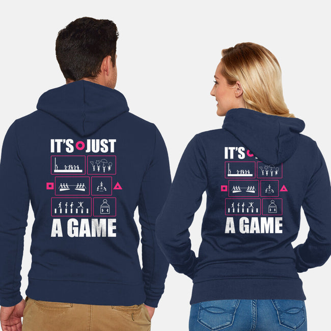 Just A Game-Unisex-Zip-Up-Sweatshirt-demonigote