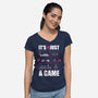 Just A Game-Womens-V-Neck-Tee-demonigote