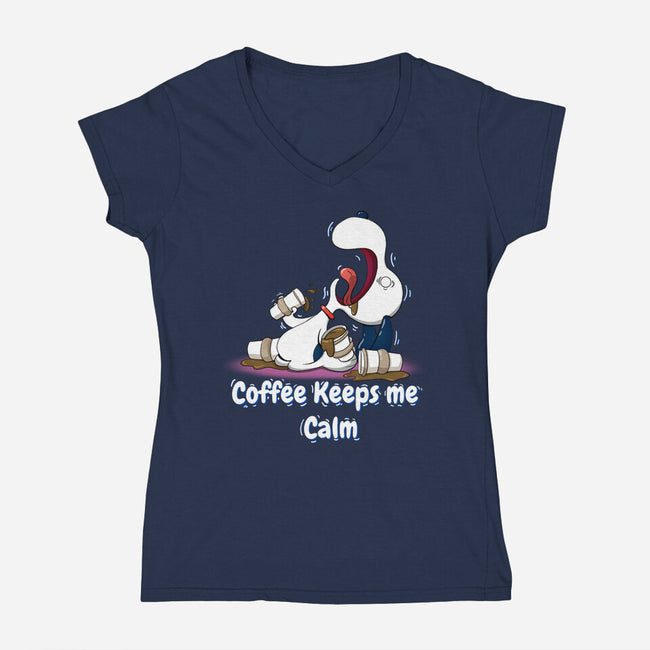 Keeps Me Calm-Womens-V-Neck-Tee-MaxoArt