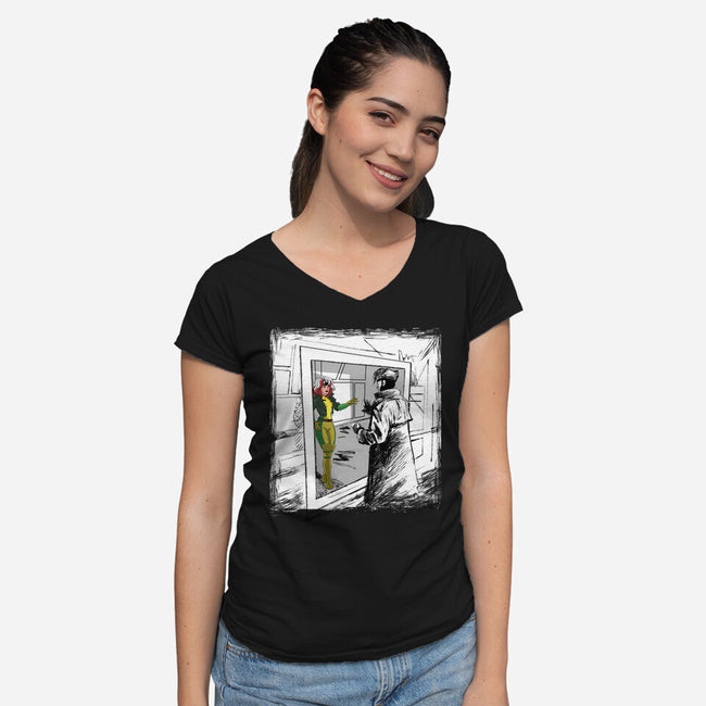 Take On Me Mon Cheri-Womens-V-Neck-Tee-zascanauta