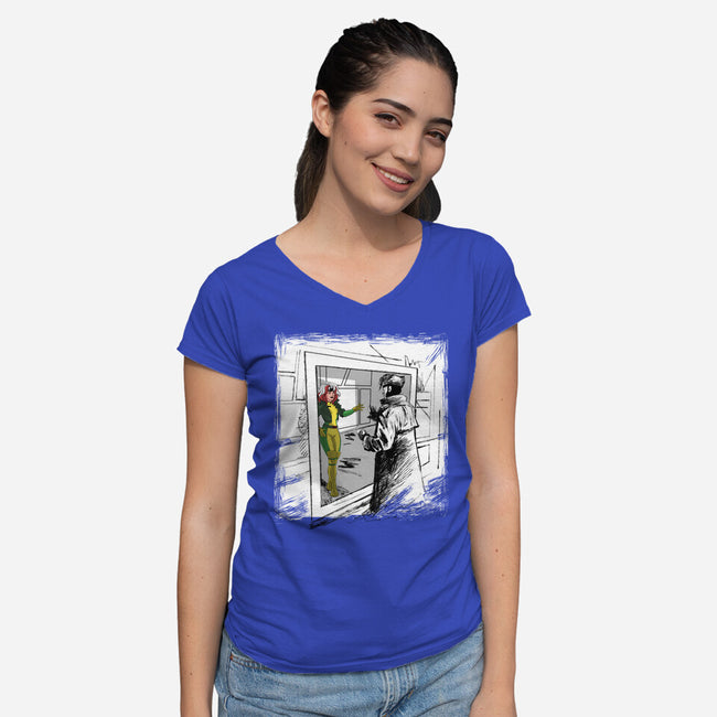 Take On Me Mon Cheri-Womens-V-Neck-Tee-zascanauta