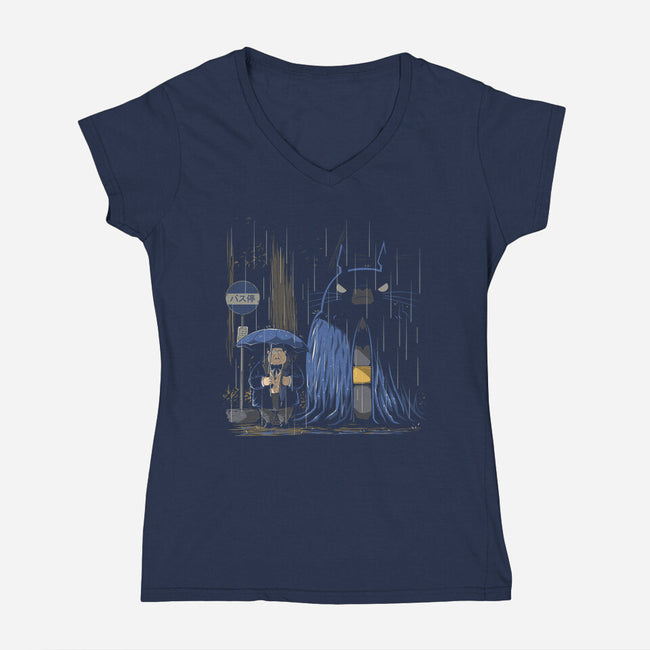 My Neighbor Bat-Womens-V-Neck-Tee-Betmac