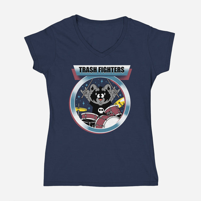 Trash Fighters-Womens-V-Neck-Tee-Tri haryadi