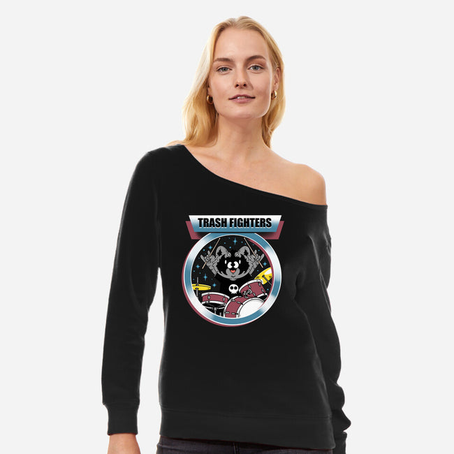 Trash Fighters-Womens-Off Shoulder-Sweatshirt-Tri haryadi